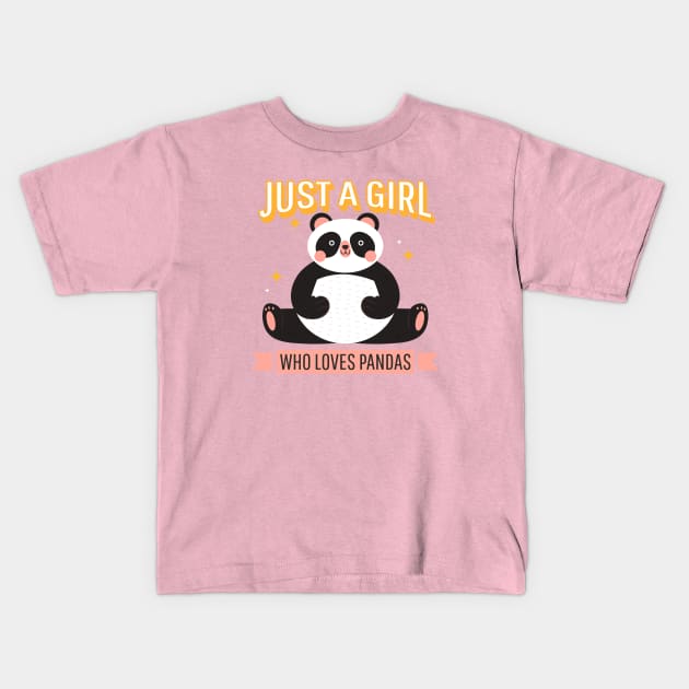 Just a girl who loves pandas Kids T-Shirt by ArtsyStone